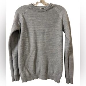 Lululemon Simply Wool Knit Sweater Women’s 8 Gray 100% Merino Pullover Crewneck